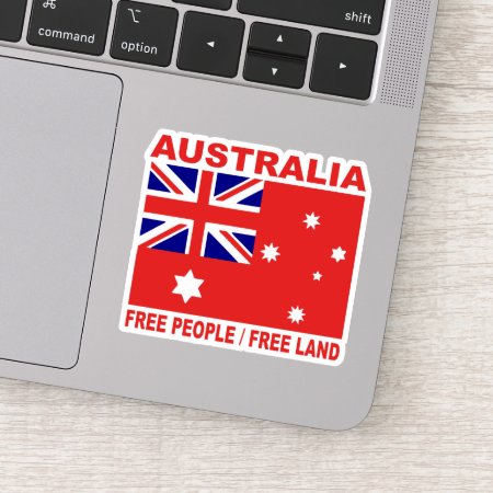 1901 Australian Land Flag Free People 3:2 Ratio Sticker