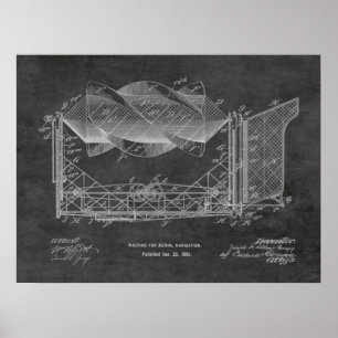 1901 Flying Machine Airplane Patent Drawing Print
