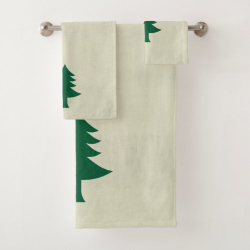 1901 Maine Flag Bath Towel Set
