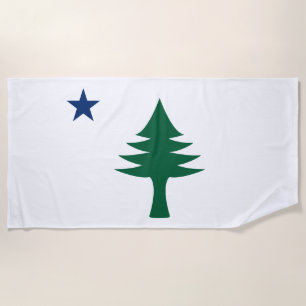 1901 Maine Flag Beach Towel