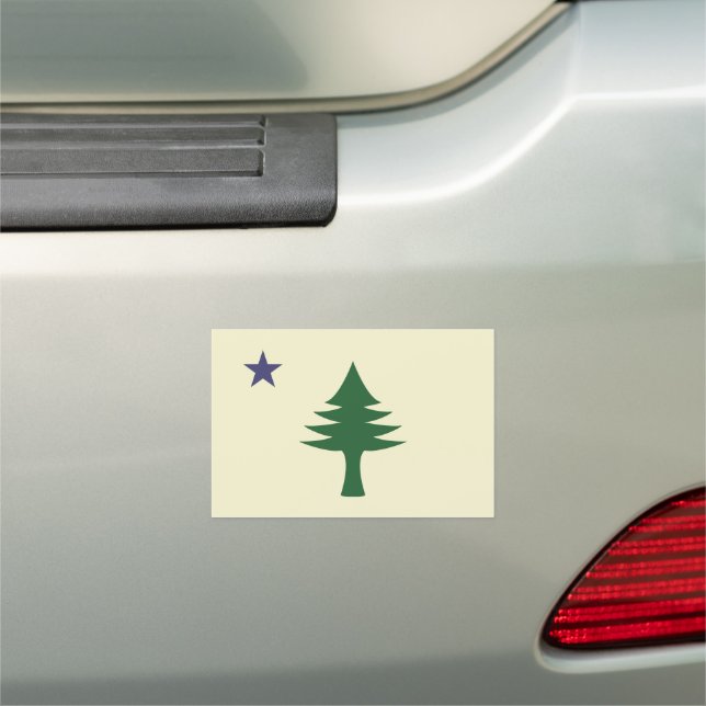 1901 Maine Flag Car Magnet (In Situ)