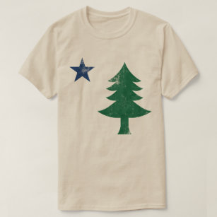 1901 Maine Flag - Distressed T-Shirt