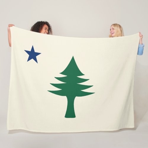 1901 Maine Flag Fleece Blanket