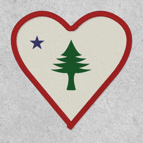 1901 Maine Flag Heart Patch
