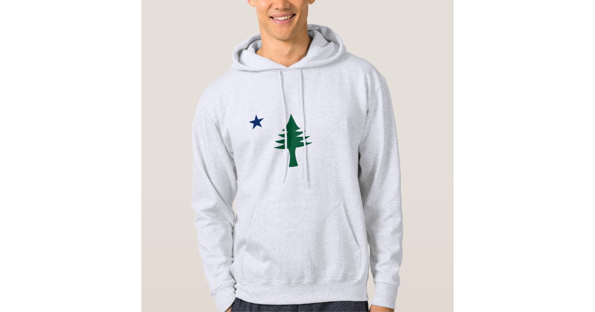 Maine Embroidered Hoodie Sweatshirt Maine Flag Sweatshirt 