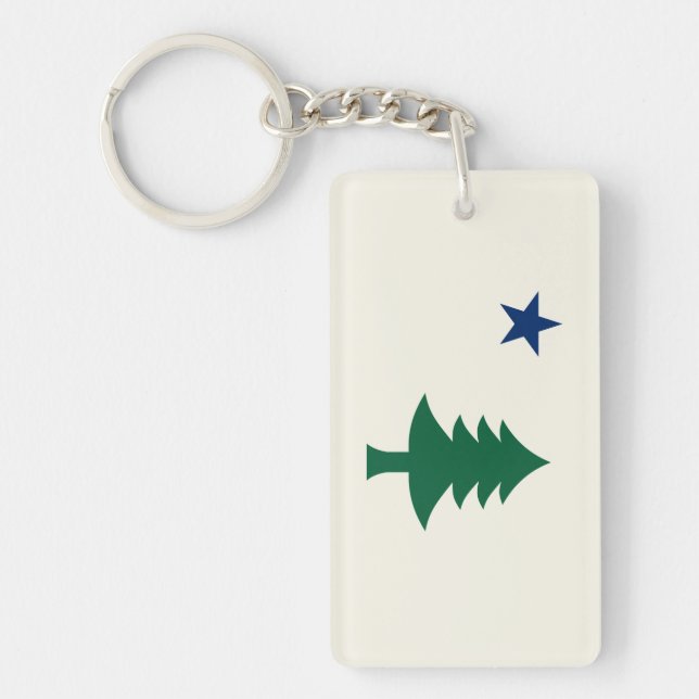 1901 Maine Flag Keychain (Front)
