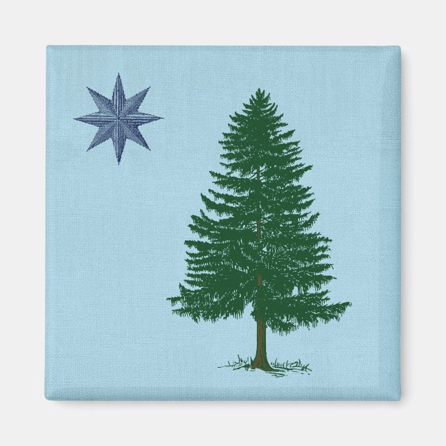 1901 Maine Flag Magnet (Front)