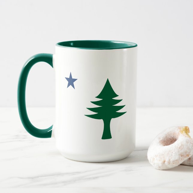 1901 Maine Flag Mug (With Donut)