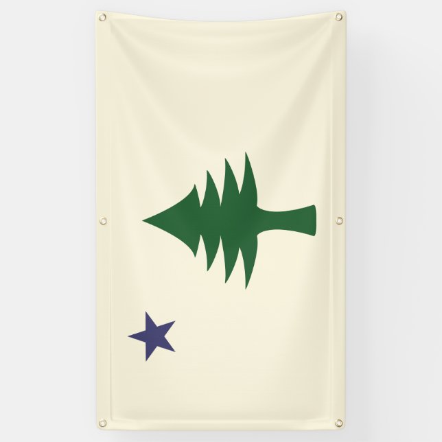 1901 Maine Flag Outdoor Banner