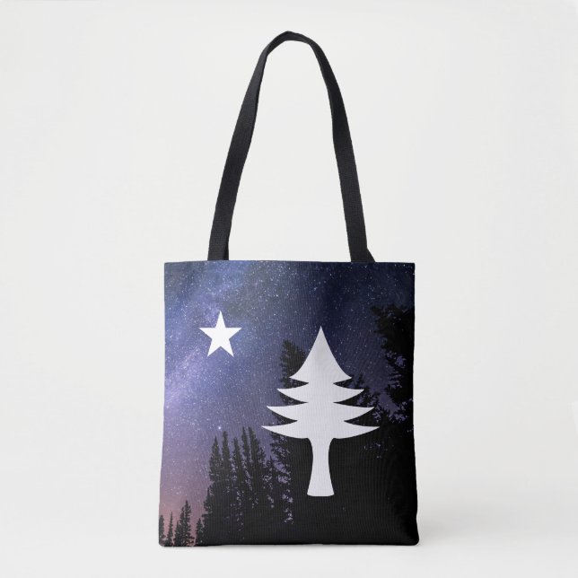 1901 Maine Flag - Starry Night Edition Tote Bag (Front)