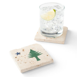 1901 Maine Flag Stone Coaster