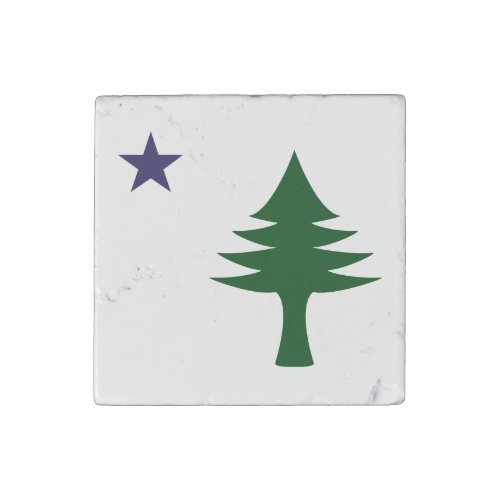 1901 Maine Flag Stone Magnet