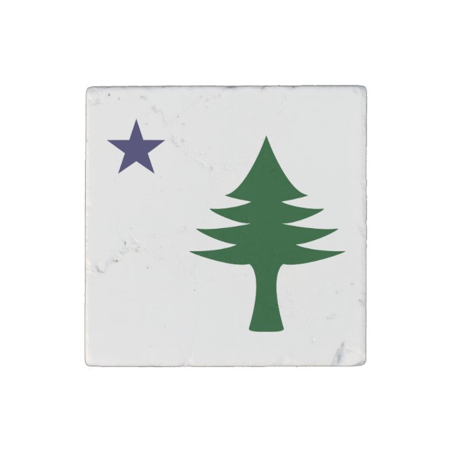1901 Maine Flag Stone Magnet (Front)