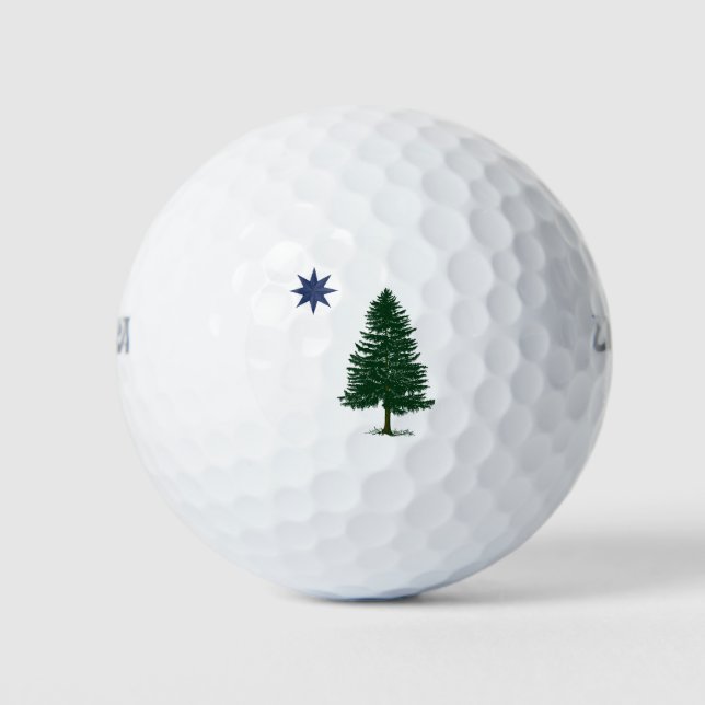 1901 Maine Flag - Vintage Style Golf Balls (Front)
