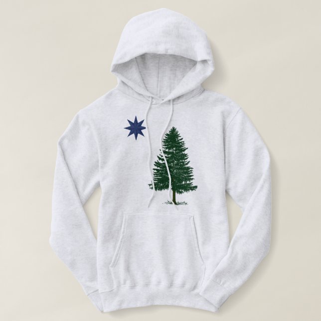 1901 Maine Flag - Vintage Style Hoodie (Design Front)