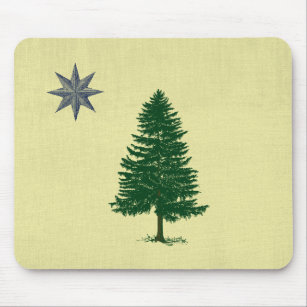 1901 Maine Flag - Vintage Style Mouse Pad