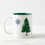 1901 Maine Flag - Vintage Style Two-Tone Coffee Mug<br><div class="desc">Right in time for our bicentennial,  our beautiful and briefly lived flag is back in the zeitgeist! Show everybody out there the true meaning of "dirigo" - YOU lead.</div>