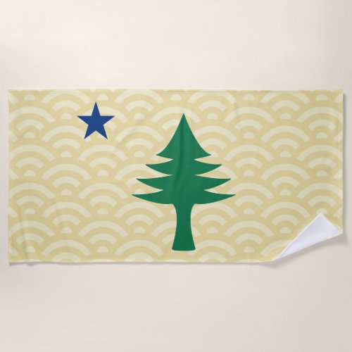 1901 Maine Flag _ Wavy Style Beach Towel