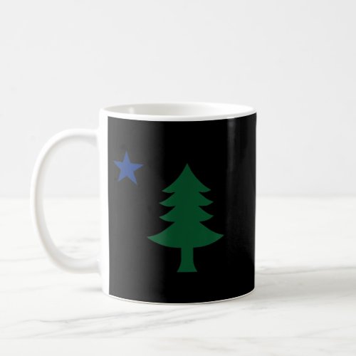 1901 Old First Flag of Maine Pine Tree and Star  Coffee Mug