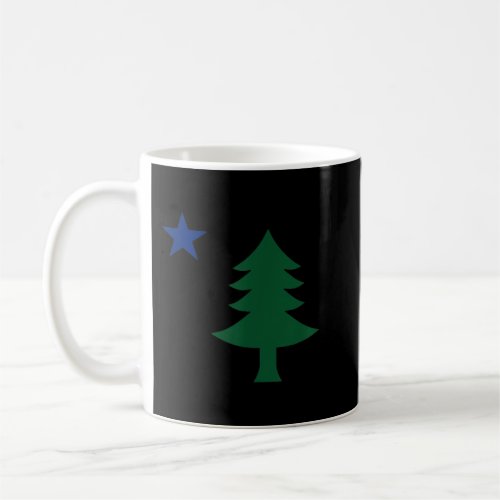 1901 Old First Flag of Maine Pine Tree and Star  Coffee Mug