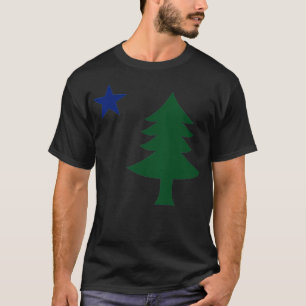 1901 Old First Flag of Maine Pine Tree and Star T-Shirt