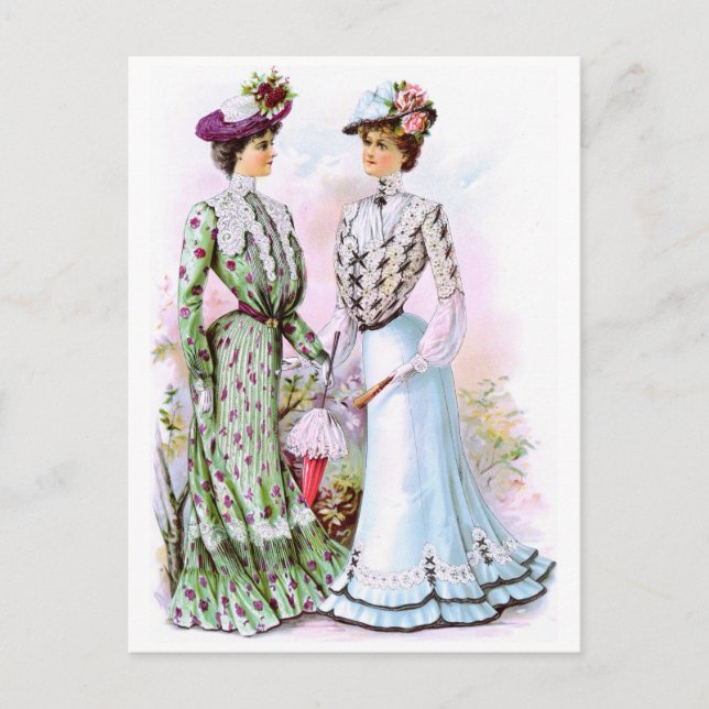 1901 Vintage Dresses Postcard (Front)