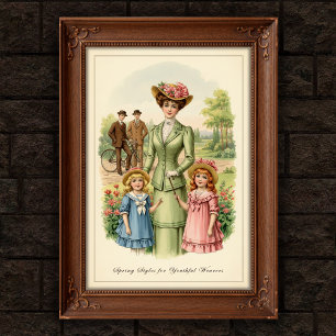 1901 Vintage Outdoor Fashion Wall Poster