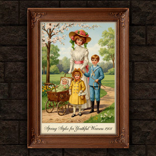 1901 Vintage Outdoor Fashion Wall Poster