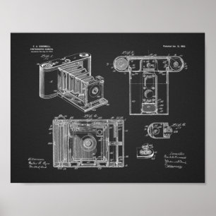 1902 Folding Camera Patent Art Drawing Print