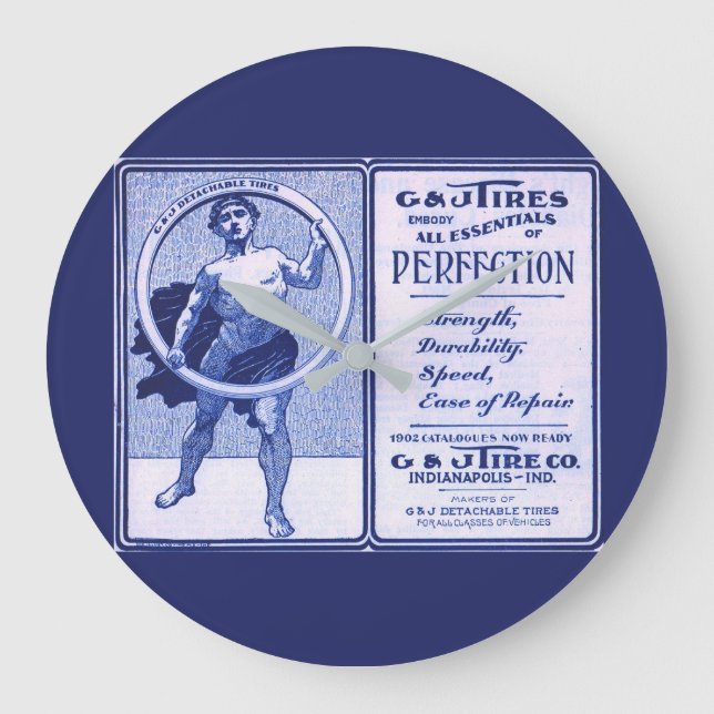 1902 G & J Tires ad Large Clock (Front)