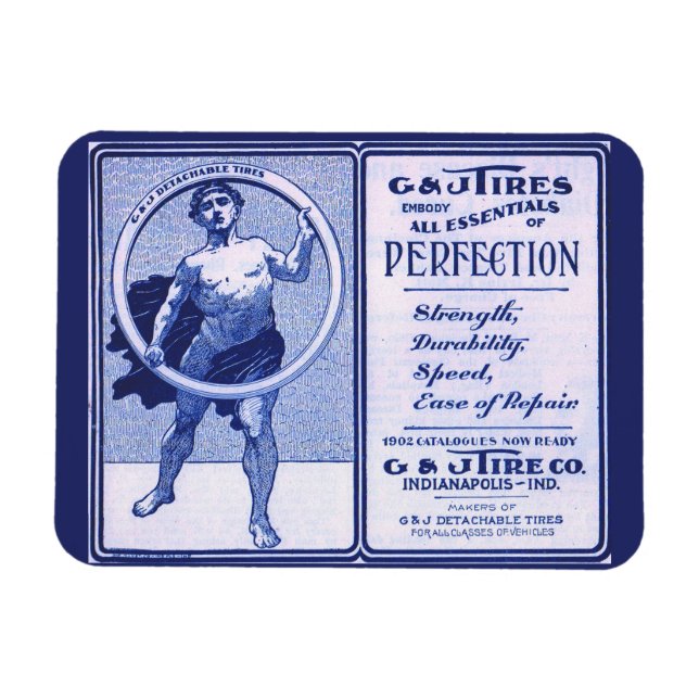 1902 G & J Tires ad Magnet (Horizontal)