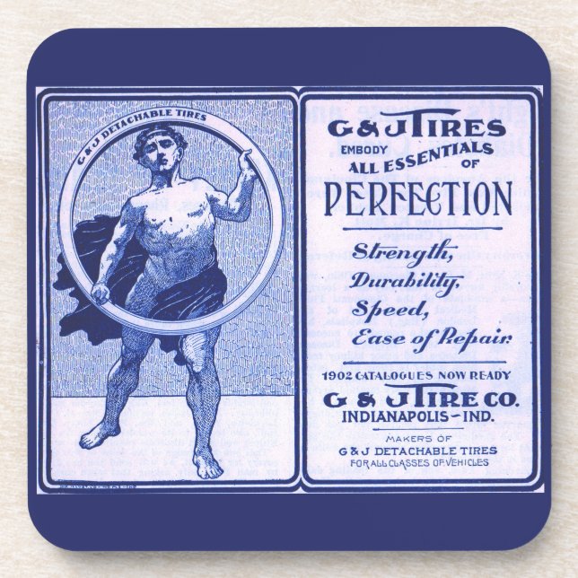 1902 G & J Tires ad print Coaster (Front)