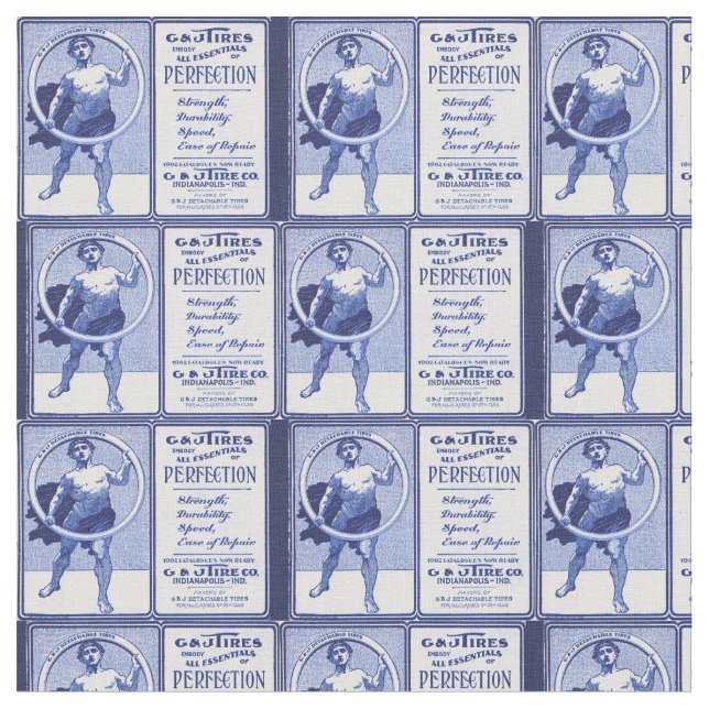 1902 G & J Tires ad print Fabric (Close Up)