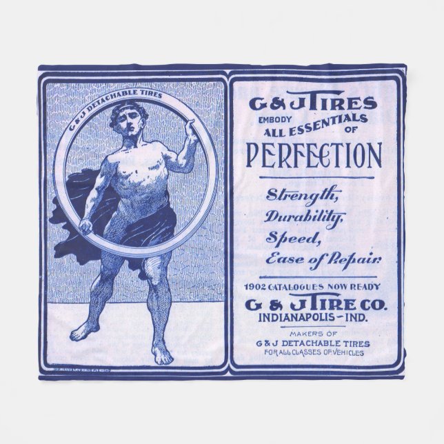 1902 G & J Tires ad print Fleece Blanket (Front (Horizontal))