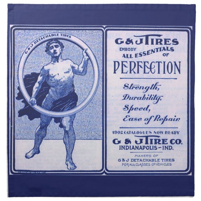 1902 G & J Tires ad print Napkin (Front)