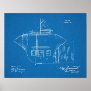1902 Odd Airship Airplane Patent Art Drawing Print