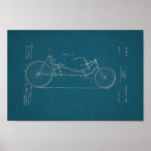 1902 Vintage Bicycle Patent Blueprint Art Print