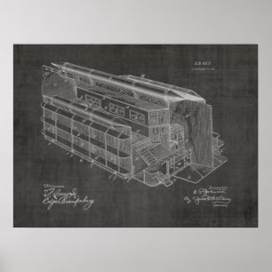 1903 Airship Airplane Patent Art Drawing Print