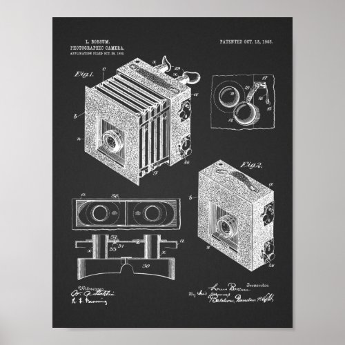 1903 Folding Camera Patent Art Drawing Print