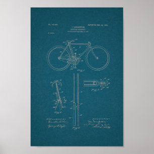 1903 Vintage Bicycle Patent Blueprint Art Print
