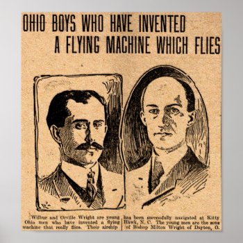 1903 Wright Brothers Replica Newspaper Poster by Romanelli at Zazzle