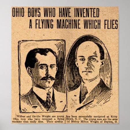 1903 Wright Brothers Replica Newspaper Poster
