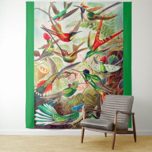 1904 hummingbirds print tapestry