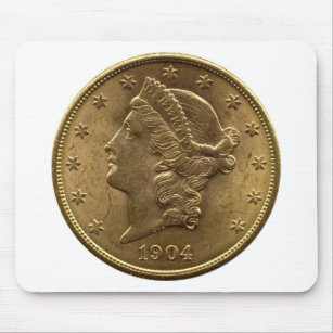 1904 Twenty Dollar Coin front (heads) or $20 money Mouse Pad