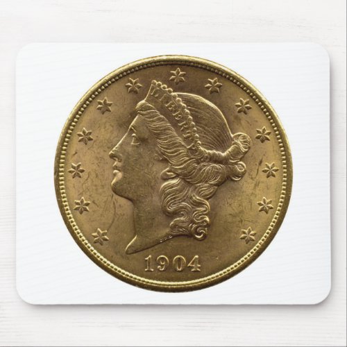 1904 Twenty Dollar Coin front heads or 20 money Mouse Pad