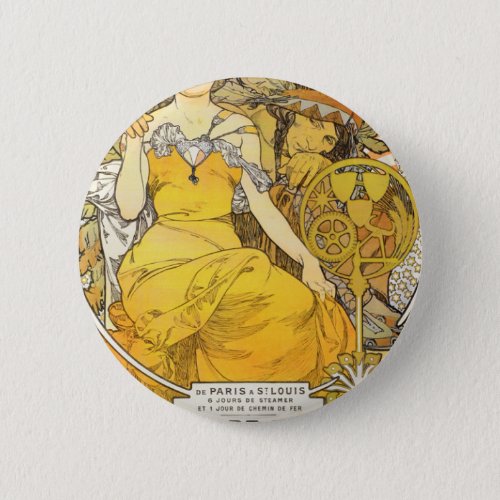 1904 Worlds Fair By Alphonse Mucha Button