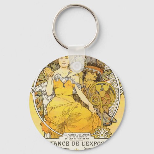 1904 Worlds Fair By Alphonse Mucha Keychain