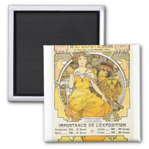 1904 Worlds Fair By Alphonse Mucha Magnet