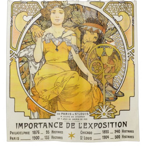 1904 Worlds Fair By Alphonse Mucha Shower Curtain