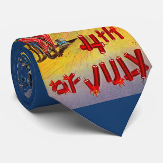 1905 4th of July with Uncle Sam print Neck Tie